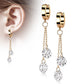 1 Paar Damen Creolen Ohrhänger Kettenanhänger 2 runde Zirkonia Clear Ohrringe Ohrstecker Silber Gold Schwarz Roségold