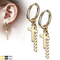 1 Paar Damen CREOLEN KREUZ KETTEN ANHÄNGER Ohrringe Ohrstecker Chirurgenstahl Multicolor