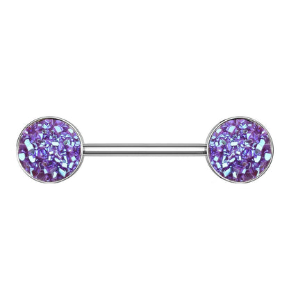 Brustwarzenpiercing Glitzer Steine Brustpiercing Nippelpiercing Chirurgenstahl Silber Multicolor Stab 1,6/14mm Stein 9mm