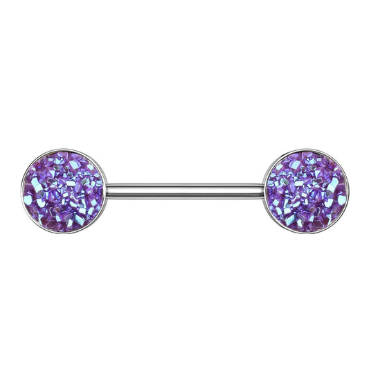 Brustwarzenpiercing Glitzer Steine Brustpiercing Nippelpiercing Chirurgenstahl Silber Multicolor Stab 1,6/14mm Stein 9mm