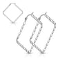1 Paar Damen QUADRAT CREOLEN WELLEN-DESIGN Ohrringe Ohrstecker Chirurgenstahl Multicolor