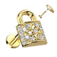 Knorpel Ohrstecker Schloss Silber Gold Roségold Pavé Zirkonia Clear Piercings Chirurgenstahl Schraubverschluss Stab 6/8mm lang