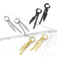 1 Paar Damen Ohrringe CREOLE Feder-Ketten Anhänger 2mm breit Ohrstecker Chirurgenstahl Gold Schwarz Silber 8mm