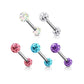 Brustwarzenpiercing 2 Pavé Kristall-Kugeln 5/6mm Brustpiercing Nippelpiercing Chirurgenstahl Stab 12/16mm
