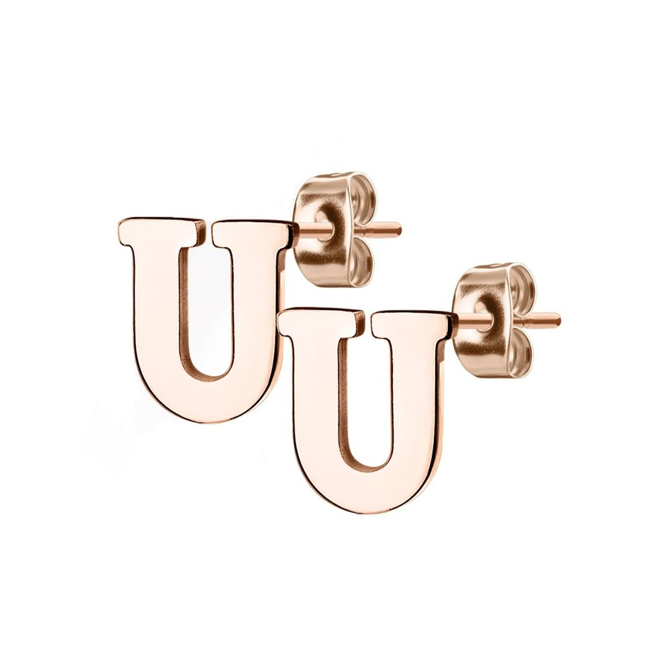 1 Paar Ohrstecker ALPHABET INITIALEN e Ohrringe Schmuck Set Edelstahl Silber Roségold