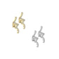 1 Paar Damen Ohrstecker Zirkonia Welle Clear Chirurgenstahl Ohrringe Ohrhänger Silber Gold