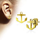 1 Paar funkelnde Ohrringe GROSSER ANKER 10x10 mm Ohrringe Ohrstecker Chirurgenstahl Set Silber Gold Schwarz