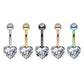 Bauchnabelpiercing ZIRKONIA Herz Nabelpiercing Chirurgenstahl Bananabell Multicolor Stab 1,6/10mm