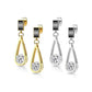 1 Paar Damen Ohrstecker schwarzer Enamel Tropfen-Anhänger Zirkonia Clear Chirurgenstahl Ohrringe Ohrhänger Silber Gold