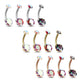 Bauchnabelpiercing 2 Regenbogen-Effekt Zirkonia Rund 8mm Nabelpiercing Chirurgenstahl Bananabell viele Farben Stab 1,6/10mm