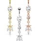 Bauchnabelpiercing Set 1,6mm 10mm Fallende Blätter 20 x 7mm Nabelpiercing Chirurgenstahl Bananabell Zirkonia Silber Gold Roségold