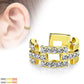 Ohrklemme GLITZERNDE ZIRKONIA VIERECKE clear Ohrringe Ohrclip Fake-Piercing Messing Silber Gold Roségold