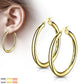 1 Paar Damen Creolen Ohrringe 5mm breit Ohrstecker Gold Roségold Silber