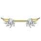 Brustwarzenpiercing ZIRKONIA Engels-FLÜGEL Brustpiercing Nippelpiercing Edelstahl Silber Roségold Gold Stab 1,6mm 14mm