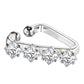 Ohrklemme TRIANGEL ZIRKONIA QUADRATE clear Ohrringe Ohrclip Fake-Piercing Messing Silber