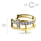 Ohrklemme DOPPEL KREUZ PAVÉ ZIRKONIA clear Ohrringe Ohrclip Fake-Piercing Messing Silber Gold Roségold