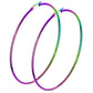 1 Paar Damen CREOLEN Ohrringe Ohrstecker Chirurgenstahl Regenbogen 10 15 20 25 30 35 40 45 50 55 60 65 70 75 mm
