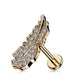 Knorpel Ohrstecker Feder Silber Gold Roségold Pavé Zirkonia Clear Piercings Chirurgenstahl Schraubverschluss Stab 6/8mm lang