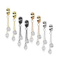 1 Paar Damen Creolen Ohrhänger Kettenanhänger 2 runde Zirkonia Clear Ohrringe Ohrstecker Silber Gold Schwarz Roségold