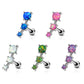 Knorpel Ohrstecker Dreifach Opal Cartilage Labret Piercings Tragus Silber Blau Weiß Grün Pink Lila Edelstahl Schraubverschluss