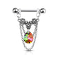 Brustwarzenpiercing Blumen Kristall Ketten Anhänger Brustpiercing Nippelpiercing Chirurgenstahl Silber Mehrfarbig Stab 1,6/14mm