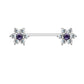 Brustwarzenpiercing GLITZERNDE ZIRKONIA-Blumen Brustpiercing Edelstahl Silber Roségold Gold Clear Pink Aqua Lila Blau 1,6mm 16mm