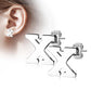 1 Paar Ohrstecker ALPHABET INITIALEN e Ohrringe Schmuck Set Edelstahl Silber Roségold