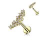 Knorpel Ohrstecker Silber Gold Roségold Pavé Zirkonia Clear Piercings Chirurgenstahl Schraubverschluss Stab 6/8mm lang