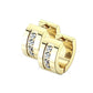 1 Paar Damen CREOLEN 4 Zirkonia Clear Ohrringe Ohrstecker Chirurgenstahl Gold Schwarz Silber Roségold 7mm