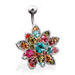 Bauchnabelpiercing Set 1,6mm 10mm Blume Nabelpiercing Edelstahl Chirurgenstahl Bananabell Zirkonia Kristalle Silber Gold Roségold