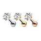 1 Knorpel Ohrstecker Zirkonia Clear 3/4mm Quadrat Cartilage Labret Piercing Tragus viele Farben Edelstahl Schraubverschluss Steg 6/1,2mm