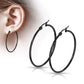 1 Paar Damen CREOLEN Ohrringe Ohrstecker Chirurgenstahl Schwarz 10 15 20 25 30 35 40 45 50 55 60 65 70 75 mm