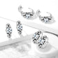 1 Paar Damen Creolen Antik-Silber Zirkonia-Quadrat Clear Ohrstecker Ohrringe Ohring Chirurgenstahl Klapp-Verschluss