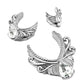Ohrtunnel Silber Filigran Zirkonia Tränen-Tropfen Clear Chirurgenstahl Ohrpiercing Ohrschmuck Tunnel Sattelverschluss 10-25mm