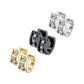 1 Paar Damen CREOLEN 3 Zirkonia Clear Ohrringe Ohrstecker Chirurgenstahl Gold Schwarz Silber 7mm