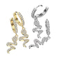 1 Paar Damen Creolen Ohrhänger Anhänger Schlange Pavé Zirkonia Clear Ohrringe Ohrstecker Silber Gold