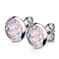 1 Paar Damen e Glitzer Drusen-stein 8mm Ohrringe Ohrstecker Chirurgenstahl viele Farben