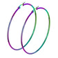 1 Paar Damen CREOLEN Ohrringe Ohrstecker Chirurgenstahl Regenbogen 10 15 20 25 30 35 40 45 50 55 60 65 70 75 mm