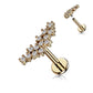 Knorpel Ohrstecker Silber Gold Roségold Pavé Zirkonia Clear Piercings Chirurgenstahl Schraubverschluss Stab 6/8mm lang