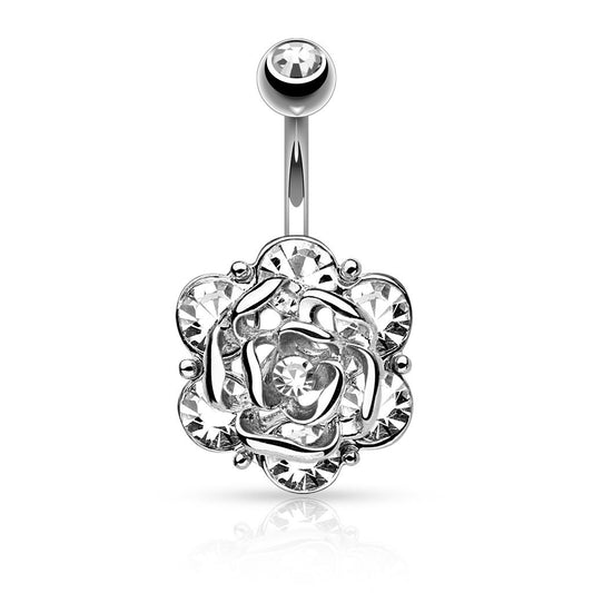 Bauchnabelpiercing Set 1,6mm 10mm Blume Nabelpiercing Edelstahl Chirurgenstahl Bananabell Zirkonia Kristalle Silber Gold Roségold