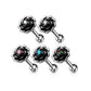 1 Knorpel Ohrstecker Blume Zirkonia Farben Cartilage Labret Piercing Tragus Silber Edelstahl Schraubverschluss Steg 6/1,2mm