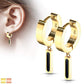 1 Paar Damen CREOLEN Anhänger schwarzer Balken Ohrringe Ohrstecker Chirurgenstahl Gold Roségold 28mm