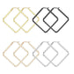 1 Paar Damen QUADRAT CREOLEN WELLEN-DESIGN Ohrringe Ohrstecker Chirurgenstahl Multicolor