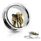 Ohrtunnel Goldener Elefant Silber 10-25mm Ohrpiercing Edelstahl Ohrschmuck Screw Fit Flesh Plug Schraubverschluss