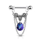 Brustwarzenpiercing Blumen Kristall Ketten Anhänger Brustpiercing Nippelpiercing Chirurgenstahl Silber Mehrfarbig Stab 1,6/14mm