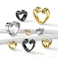 Ohrtunnel Vintage-Herz Gold Ohrpiercing Chirurgenstahl Ohrschmuck Plug 8-25mm Sattelverschluss