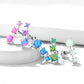 Knorpel Ohrstecker Dreifach Opal Cartilage Labret Piercings Tragus Silber Blau Weiß Grün Pink Lila Edelstahl Schraubverschluss