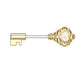 Brustwarzenpiercing Vintage SCHLÜSSEL Brustpiercing Intimpiercing Edelstahl Glitzer-Opal Silber Gold Roségold Stab 1,6mm 12mm