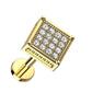 Knorpel Ohrstecker Quadrat Silber Gold Roségold Pavé Zirkonia Clear Piercings Chirurgenstahl Schraubverschluss Stab 6/8mm lang