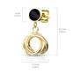 1 Paar Damen e Schwarze Emaille Anhänger verflochtene Kreise Ohrringe Ohrstecker Chirurgenstahl Gold Roségold Silber 12,3mm